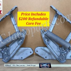 REBUILT 1965-1966 CADILLAC DEVILLE ELDORADO FLEETWOOD CALAIS HOOD HINGES WITH SPRINGS & NEW RIVETS
